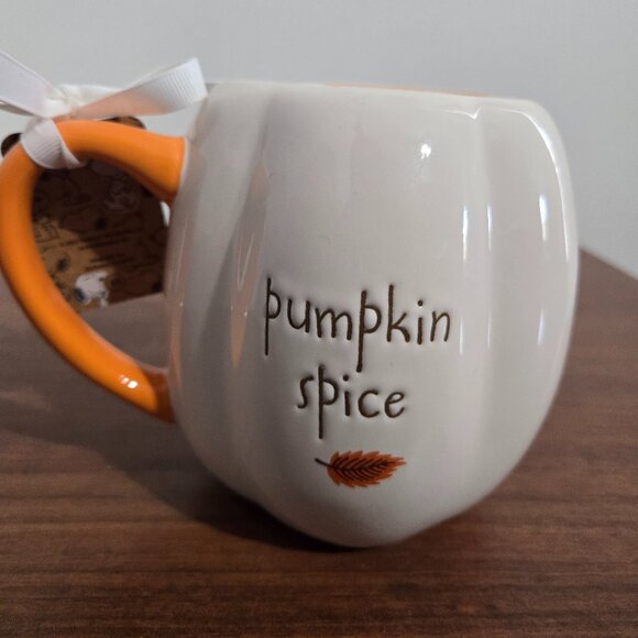 Rae Dunn Pumpkin Spice Coffee Mug Peanuts Design Snoopy New With Tags Handmade - Picture 2 of 6